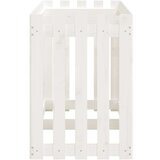 vidaXL Vrtna visoka greda z ograjico bela 150x50x70 cm trdna borovina | Shoptok.si