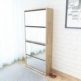 Furnova Omarica za čevlje 4-nadstropna z ogledali hrast 63x17x134 cm, (21955637) | Shoptok.si