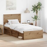  Krevetna konstrukcija Umjetnička hrastovina 90 x 200 cm | shoptok.hr