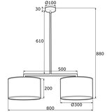  Argon 0900 - Luster na šipci KARIN 2xE27/15W/230V bela | Eponuda.com