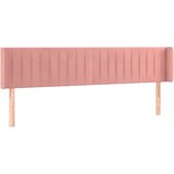 Maison Chic posteljno vzglavje - vzglavna omarica - nočna omarica z ušesi roza 203x16x78/88 cm žamet, (21713280) Cene