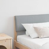 vidaXL Tapecirano vzglavje Svetlo siva 200 cm Masivno borovo les | Shoptok.si