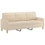vidaXL Kavč trosed s stolčkom za noge krem 180 cm blago | Shoptok.si