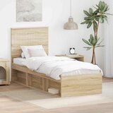  Okvir za krevet s uzglavljem Sonoma hrast 75 x 190 cm | shoptok.hr