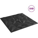  Zidne panele 48 pcs Crna 50 x 50 cm XPS pjena | Eponuda.ba