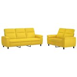  Set sofe 2 pcs Svijetlo žuta Tkanina - Svjetložuta 2-sjedalna (120 cm) + 3-sjedalna | shoptok.hr