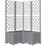 Maison Chic Cvetlično korito - Cvetlični Lonec z oporno mrežo svetlo sivo 80x80x136 cm PP, (21789844) | Shoptok.si