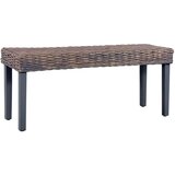  Klupa siva 110 cm prirodni ratan kubu i masivno drvo manga | shoptok.hr