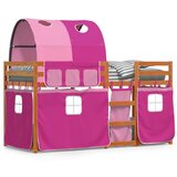 vidaXL Pograd z zavesami roza 75x190 cm trdna borovina | Shoptok.si