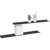  Lebdeća polica Zidne 2 pcs Crna 80 x 9 x 2,5 cm Čelik | shoptok.hr
