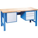  Delovna miza z nastavitvijo višine, modularni sistem, 2 viseči omarici - 1 s 3 predali, 1 z vrati (višina 421 mm), širina 1700 mm | Shoptok.si