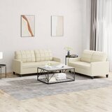 2-dijelni set sofa s jastucima krem od umjetne kože | shoptok.hr
