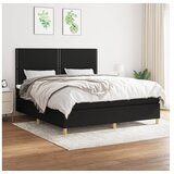 vidaXL Krevet s oprugama i madracem crni 160x200 cm od tkanine | shoptok.hr