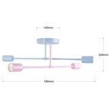  plafonski luster cambridge 4xE27/15W/230V plava/ružičasta | Eponuda.com