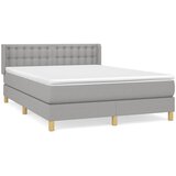  Krevet s oprugama i madracem svjetlosivi 140x190 cm od tkanine | shoptok.hr
