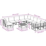 vidaXL Sjedeća garnitura za vrt 12 pcs Crna 71.5 x 71.5 x 71 cm Metal | shoptok.hr