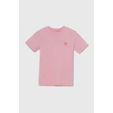 Adidas Otroška bombažna kratka majica roza barva