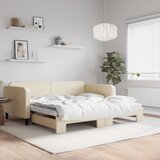  Dnevni krevet na razvlačenje krem 100 x 200 cm od tkanine | shoptok.hr
