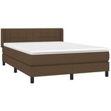 Box spring postelja z vzmetnico temno rjava 140x200 cm blago, (20901368) | Shoptok.si