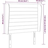  Vzglavje z ušesi temno modra 93x23x118/128 cm žamet | Shoptok.si