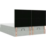vidaXL Otomanski posteljni okvir z vzmetnicami siv 160x200 cm žamet | Shoptok.si