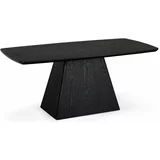 Furnhouse Črna jedilna miza z mizno ploščo v hrastovem dekorju 90x180 cm Star –