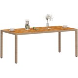  Vrtni stol bež 190 x 90 x 75 cm poliratan i bagremovo drvo | shoptok.hr