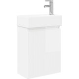 vidaXL Kopalniška omarica s tapo Bela visok sijaj 45,5 x 22,5 x 84 cm, (5000245084) | Shoptok.si