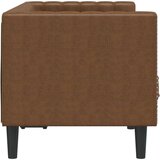 vidaXL Kavč dvosed Chesterfield rjava umetno semiš usnje | Shoptok.si