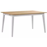 Rowico blagovaonski stol od hrastovine s bijelim nogama Mimi, 140 x 90 cm