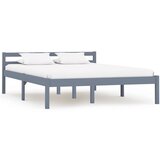  Posteljni okvir siv iz trdne borovine 140x200 cm | Shoptok.si