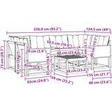  Set vanjskih sofa 7 kom. Prirodna i svjetlosiva | shoptok.hr
