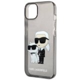 Karl Lagerfeld KLHCP14MHNKCTGK za iphone 14 plus prozorno črn ovitek z belščicami - glitter iml nft full bodies | Shoptok.si
