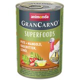 Animonda GranCarno Superfood konzerva za pse - Ćuretina, blitva, šipak i laneno ulje 400g | Eponuda.com