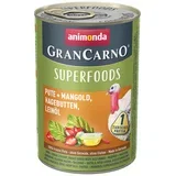 GranCarno Superfood konzerva za pse - Ćuretina, blitva, šipak i laneno ulje 400g