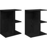  Noćni ormarići 2 kom crni hrast 46,5x29x61cm konstruiranog drva | shoptok.hr