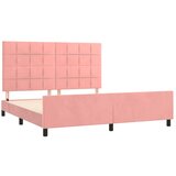  Okvir za krevet s uzglavljem ružičasti 160x200 cm baršunasti | shoptok.hr
