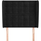  Vzglavje z ušesi črno 93x23x118/128 cm žamet, (20952831) | Shoptok.si