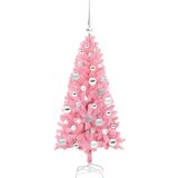 vidaXL Božično drevo med 150 LED z stojalom Roza 120 cm PVC | Shoptok.si
