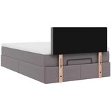 vidaXL Otomanski posteljni okvir z vzmetnico siv 120x190 cm um. usnje, (21611910) | Shoptok.si