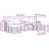  Set vanjskih sofa 6 pcs Bijela i antracit 249 x 122,5 x 73 cm | shoptok.hr