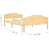 vidaXL Okvir za krevet od masivne borovine 120 x 200 cm | shoptok.hr