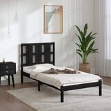  Okvir za krevet od masivne borovine crni 100 x 200 cm | shoptok.hr