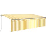  Automatska tenda s roletom i senzorom LED 5 x 3 m žuto-bijela | shoptok.hr
