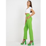Fashion Hunters Light green women's suit trousers with pockets Cene
