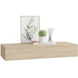  Zidna polica s ladicom boja hrasta 60 x 23,5 x 10 cm MDF | shoptok.hr