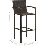  3-dijelni vrtni barski set od poliratana smeđi | shoptok.hr