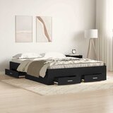  Krevetna konstrukcija Crni hrast 140 x 200 cm Konstruirano drvo | shoptok.hr