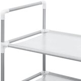  Stalak za cipele s 4 police od metala i netkane tkanine srebrni | shoptok.hr
