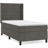 Box spring postelja z vzmetnico temno siv 90x190 cm žamet, (20901132) | Shoptok.si
